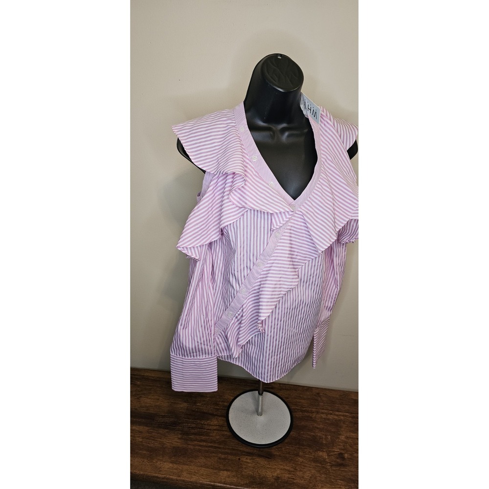 Why Dress Women's Pink & White Cold Sholder Top Size Large ( NWT) - Picture 2 of 13